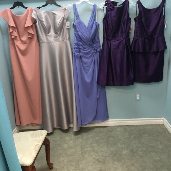 New Dessert Rose Crepe Dress, Ruffle Flutter Sleeve Bridesmaid Formal Dessy - Picture 16 of 16